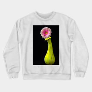 Fancy Unique Yellow Vase With Pink Gerbera Crewneck Sweatshirt